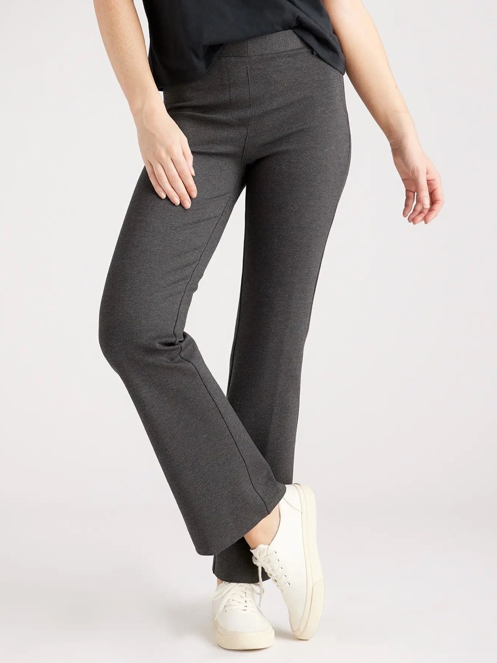 NWOT Quince Ultra-Stretch Ponte Bootcut Pants in Charcoal